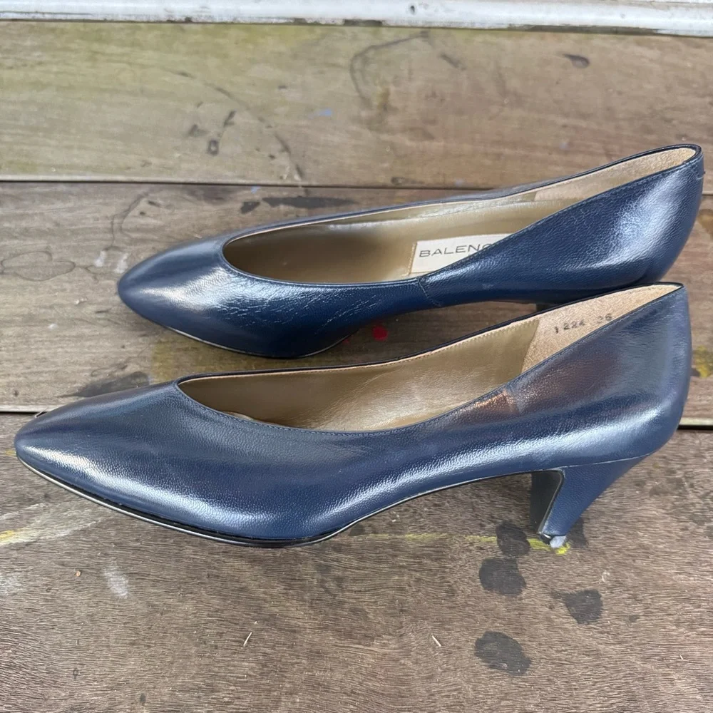 Balenciaga Women's Metallic Blue Heels - Picture 7 of 9